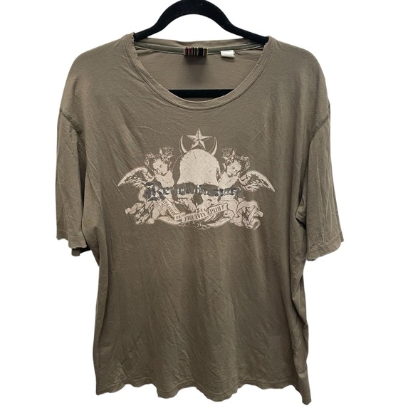Triple five soul men’s street wear tshirt skull angels grunge Tee distressed L - Picture 1 of 8
